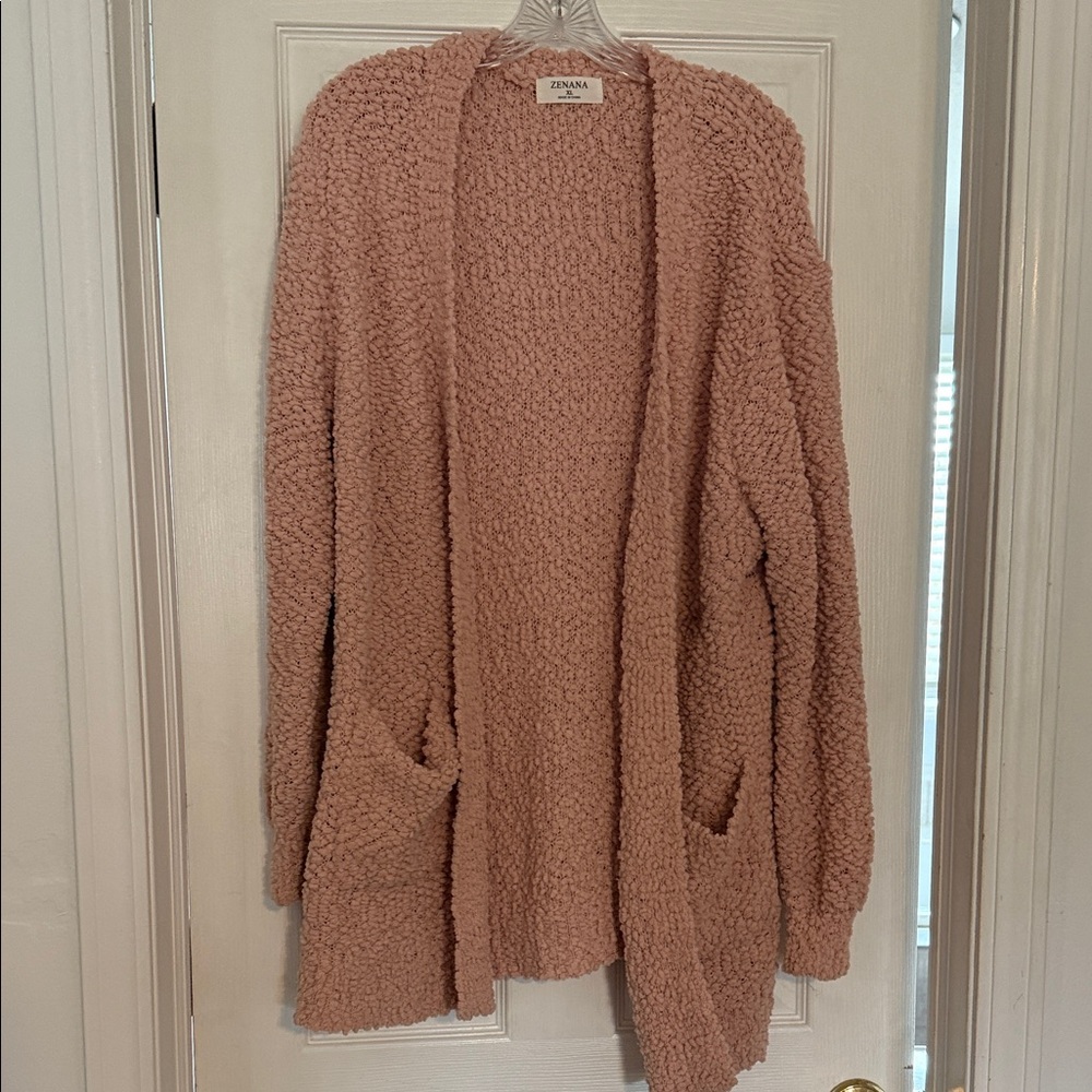 J. Crew Soft Pink Textured Cardigan